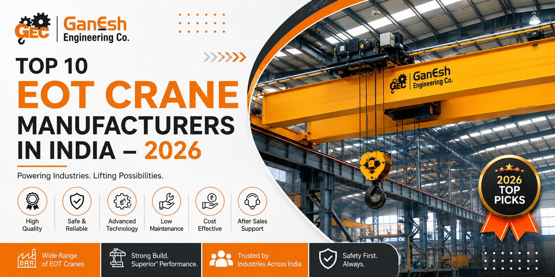 Top 10 EOT Crane Manufacturers in India 2026