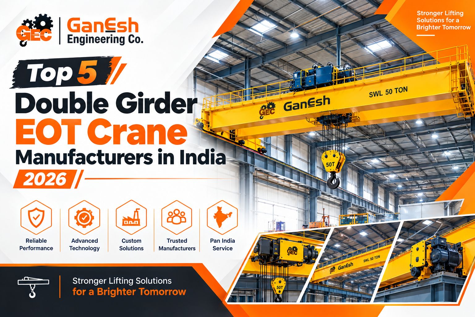 Top 5 Double Girder EOT Crane Manufacturers in India 2026