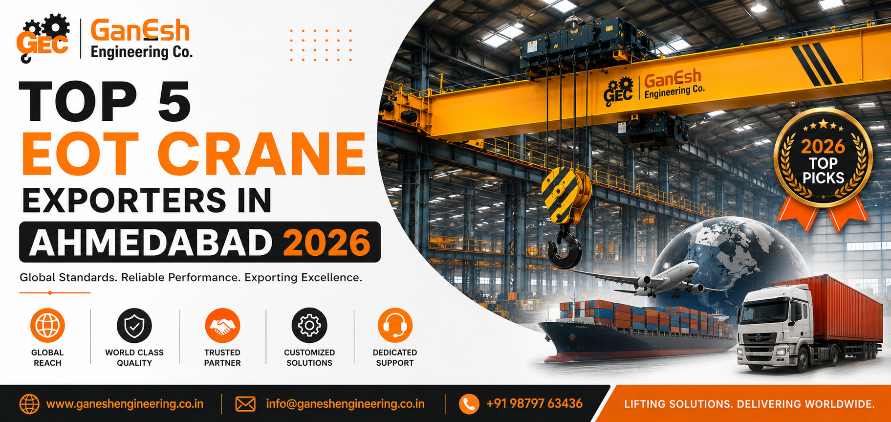 Top 5 EOT Crane Exporters in Ahmedabad 2026