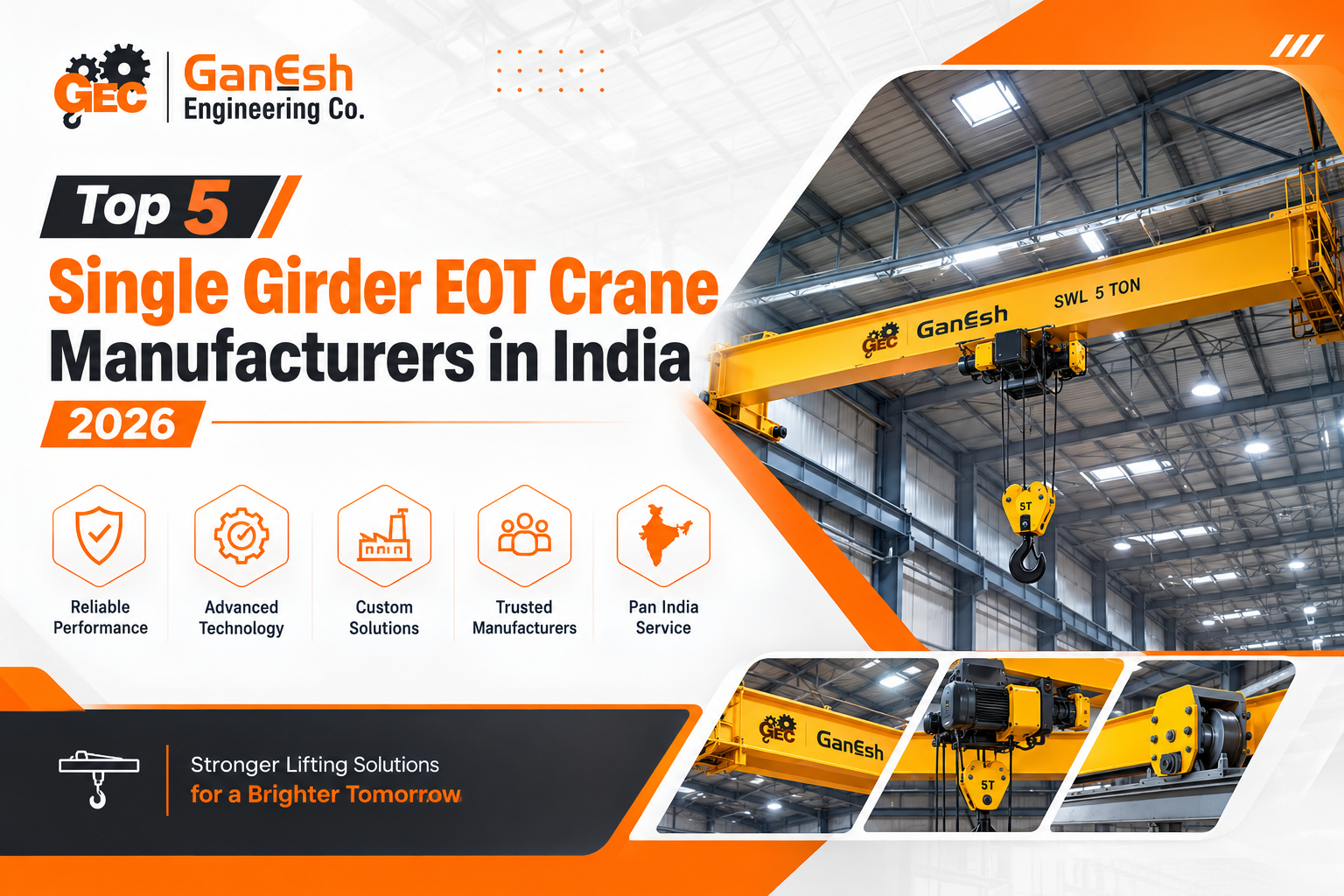 Top 5 Single Girder EOT Crane Manufacturers in India 2026